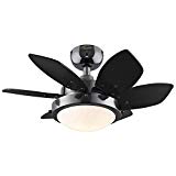 Westinghouse 7224300 Quince 24-Inch Gun Metal Indoor Ceiling Fan, Light Kit with Opal Frosted Glass