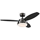 Westinghouse 7876400 Alloy 42-Inch Gun Metal Indoor Ceiling Fan, Light Kit with Opal Frosted Glass