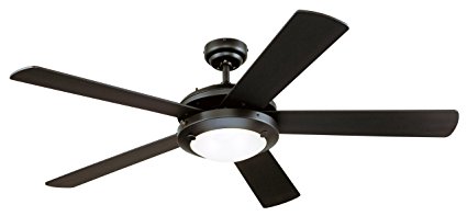 1. Westinghouse 7801665 Comet Two-Light 52-Inch Reversible Five-Blade Indoor Ceiling Fan