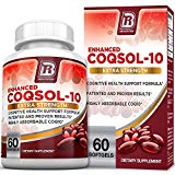 BRI Nutrition COQ10 100mg Ubiquinone Heart Health - 2.6x Higher Total Coenzyme Q10 COQSOL Absorption than normal COQ10 100mg Maximum Strength Supplement - 60 Day Supply 60 Softgels