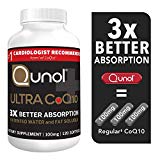 Qunol Ultra CoQ10 100mg, 3x Better Absorption, Patented Water and Fat Soluble Natural Supplement Form of Coenzyme Q10, Antioxidant for Heart Health, 120 Count Softgels