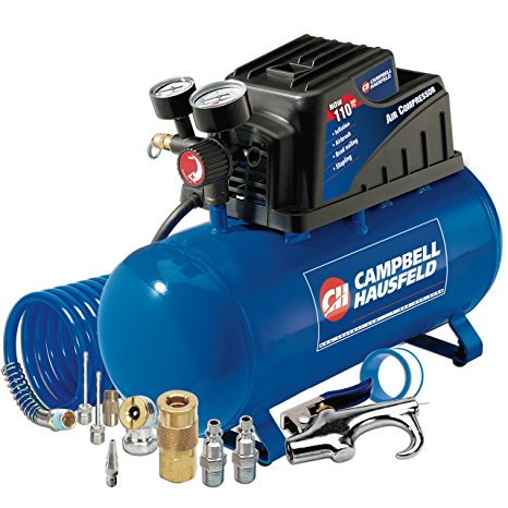 6. Campbell Hausfeld Air Compressor, 3-Gallon Horizontal Oilless 