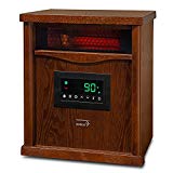 Ivation Portable Electric Space Heater, 1500-Watt 6-Element Infrared Quartz Mini Heater With Digital Thermostat, Remote Control, Timer & Filter, Cherry Oak, 