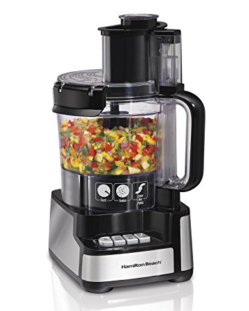 2. Hamilton Beach 12-Cup Stack and Snap Food Processor