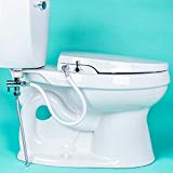 GenieBidet Seat - Self Cleaning Dual Nozzles. Rear & Feminine Cleaning - No wiring required. Simple 20-45 minute installation or less. Hybrid T with ON/OFF Included!