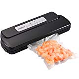 GERYON Vacuum Sealer, Automatic Food Sealer Machine with Starter Bags & Roll for Food Savers and Sous Vide, Black