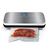 NutriChef Vacuum Sealer | Automatic Vacuum Air Sealing System For Food Preservation w/Starter Kit | Compact Design | Lab Tested | Dry & Moist Food Modes | Led Indicator Lights (Silver)