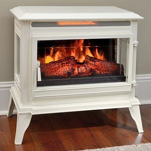 6. Comfort Smart Jackson Cream Infrared Electric Fireplace Stove