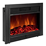 Best Choice Products 28.5in Insert Electric Adjustable Fireplace Heater Display w/ 5 Brightness Levels, 3D Logs, Realistic Flames, Remote Control