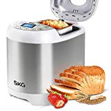 SKG 2LB Automatic Programmable Bread Machine Multifunctional Bread Maker (19 Programs, 3 Loaf Sizes, 3 Crust Colors, 15 Hours Delay Timer, 1 Hour Keep Warm)-Gluten Free Whole Wheat Breadmaker