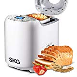 SKG Automatic Bread Machine 2LB - Beginner Friendly Programmable Bread Maker (19 Programs, 3 Loaf Sizes, 3 Crust Colors, 15 Hours Delay Timer, 1 Hour Keep Warm) - Gluten Free Whole Wheat Breadmaker