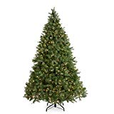National Tree (PEDD1-312-100) Feel-Real Downswept Douglas Hinged Tree with 1000 Clear Lights