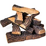 Barton Fireplace Decoration Petite Ceramic Wood, Gas Fireplace Log Set, 10 Piece