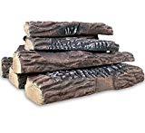 Regal Flame Set of Ceramic Wood Large Gas Fireplace Logs Logs for All Types of Indoor, Gas Inserts, Ventless & Vent Free, Propane, Gel, Ethanol, Electric, or Outdoor Fireplaces & Fire Pits.