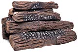Natural Glo Large Gas Fireplace Logs | 10 Piece Set of Ceramic Wood Logs. Use in Indoor, Gas Inserts, Vented, Electric, or Outdoor Fireplaces & Fire Pits. Realistic Clean Burning Accessories
