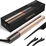 Professional Hair Straightener, Flat Iron for Hair Styling: 2 in 1 Tourmaline Ceramic Flat Iron for All Hair Types with Rotating Adjustable Temperature and Salon High Heat 250℉-450℉, 1 Inch (Gold)