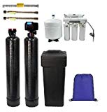 ABCwaters Triple Combo Whole House Fleck 5600sxt 48,000 Grain Water Softener System w/UPGRADED 10% resin + Upflow Carbon Tank + (HE) 5 Stage Reverse Osmosis Drinking Water Unit 75 gpd