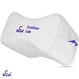 Cushion Lab Extra Dense Orthopedic Knee Pillow for Back Pain Relief, Leg Pain, Hip, Pregnancy, Sciatica & Joint Pain - Memory Foam Wedge Pillow Contour 