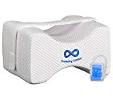 Everlasting Comfort 100% Pure Memory Foam Knee Pillow with Adjustable & Removable Strap and Ear Plugs - Leg Pillow for Sleeping