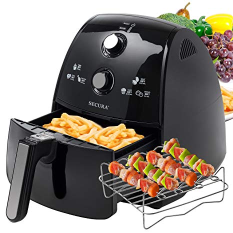 6. Secura 4 Liter, 4.2 Qt, Extra Large Capacity 1500 Watt Electric Hot Air Fryer