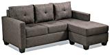 Homelegance Phelps Contemporary Tufted Sectional Sofa with Reversible Chaise, Grayish Brown