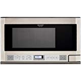 Sharp R-1214 1-1/2-Cubic Feet 1100-Watt Over-the-Counter Microwave, Stainless