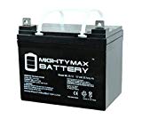 Mighty Max Battery ML35-12 - 12V 35AH U1 Deep Cycle AGM Solar Battery Replaces 33Ah, 34Ah, 36Ah Brand Product