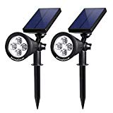 InnoGear Upgraded Solar Lights 2-in-1 Waterproof Outdoor Landscape Lighting Spotlight Wall Light Auto On/Off for Yard Garden Driveway Pathway Pool,Pack of 2 (White Light)