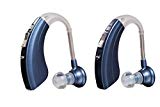 Digital Hearing Amplifiers Qty 2 ( Modern Blue ) 500hr Battery by Britzgo BHA-220D - 1 Year Warranty!!