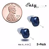 Super Mini,Dark Blue,in-The-Canal (ITC),2-Pack New Digital Hearing Amplifier, Clearly Technology, Interchangeable, Suitable for Men and Women, Trademark: Easyuslife