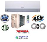 okyotech 18,000 BTU 1.5 TON 14 SEER Ductless Mini Split Air Conditioner with Full Installation Set