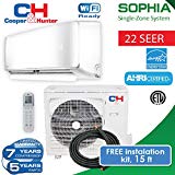 COOPER AND HUNTER Ductless Mini Split Heat pump up to 22.8 SEER Free copper 15ft (12 BTU 230 V) Energy Star