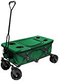 Creative Outdoor Distributor All-Terrain Folding Wagon Tabletop with Cooler Bag, Red