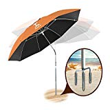 AosKe Portable Sun Shade Umbrella, Inclined, Heat Insulation, Antiultraviolet Function, Commonly Used In patio, Beach, Fishing Essential - Orange