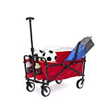 YSC Wagon Garden Folding Utility Shopping Cart,Beach Red (Red)