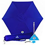 BEACHBUB All-in-One Beach Umbrella System. Includes 7 ½' (50+ UPF) Umbrella, Oversize Bag, Base & Accessory Kit