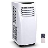 COSTWAY 10000 BTU Air Conditioner, Portable Air Conditioner Unit with Remote Control Dehumidifier Function Window Wall Mount, 4 Caster Wheel, Sleep Mode and 2 Fan Speed