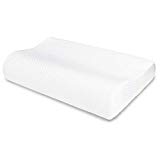 VECELO Memory Foam Contour Pillow, for Side Sleeper-Relieve Neck Pain with Washable Zippered Soft Cover-Standard Size for Adult & Children, White
