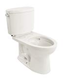 TOTO CST454CEFG#01 Drake II Two-Piece Elongated 1.28 GPF Universal Height Toilet with CEFIONTECT, Cotton White