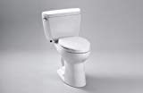 TOTO CST744EL#01 Eco Drake Two-Piece Elongated 1.28 GPF ADA Compliant Toilet, Cotton White