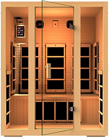 2. JNH Lifestyles Joyous 3 Person Canadian Hemlock Wood Sauna