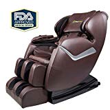 Real Relax Shiatsu Electric Zero Gravity Full Body Affordable FDA Approved Massage Chair Recliner with Heat and Foot Rollers, Brown