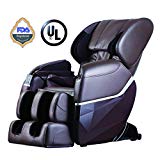 Zero Gravity Full Body Electric Shiatsu FDA Approved Massage Chair Recliner with Built-in Heat Therapy and Foot Roller Air Massage System Stretch Vibrating for Home Office,Brown
