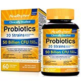 NewRhythm Probiotics 50 Billion CFU 20 Strains, 60 Veggie Capsules, Targeted Release Technology, Stomach Acid Resistant, No Need for Refrigeration, Non-GMO, Gluten Free