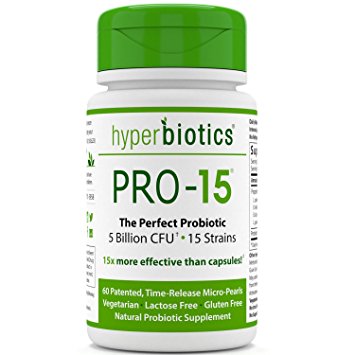 1. Hyperbiotics PRO-15 Probiotics - 60 Daily Time Release Pearls