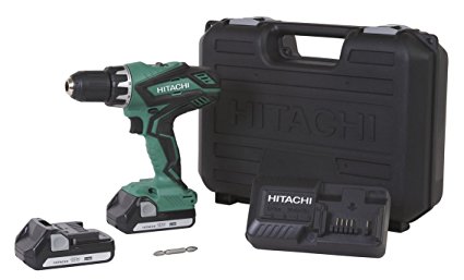 10. Hitachi DS18DGL 18-Volt Cordless Lithium-Ion 1/2 Inch Compact Drill Driver Kit