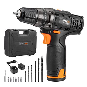 3. Tacklife 12V Lithium-Ion Cordless Drill/Driver Kit