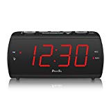 DreamSky Large Alarm Clock Radio with FM Radio and USB Port for Charging, 1.8