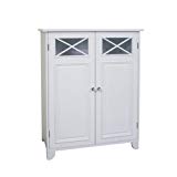 Elegant Home Fashions Dawson Collection Shelved Floor Cabinet, White