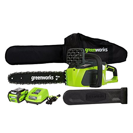 5. GreenWorks 20312 G-MAX 40V 16-Inch Cordless Chainsaw